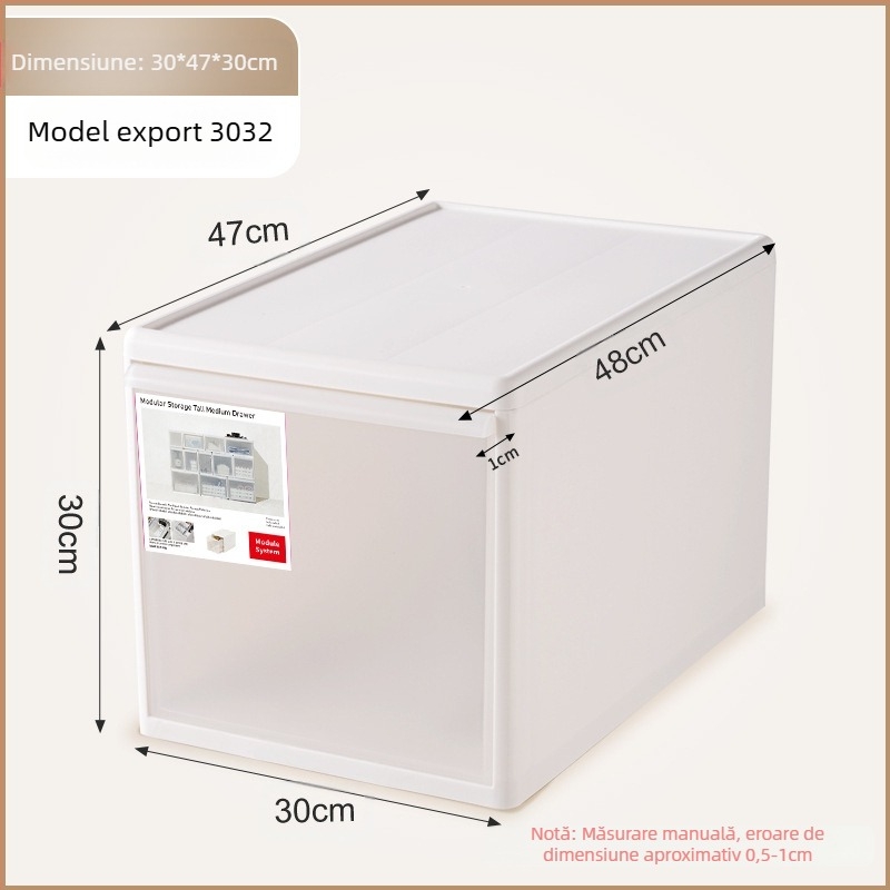 Cutie de depozitare mată pentru lenjerie și șosete, 20–30 L, plastic PP, rezistentă la praf, modele 3021–3024