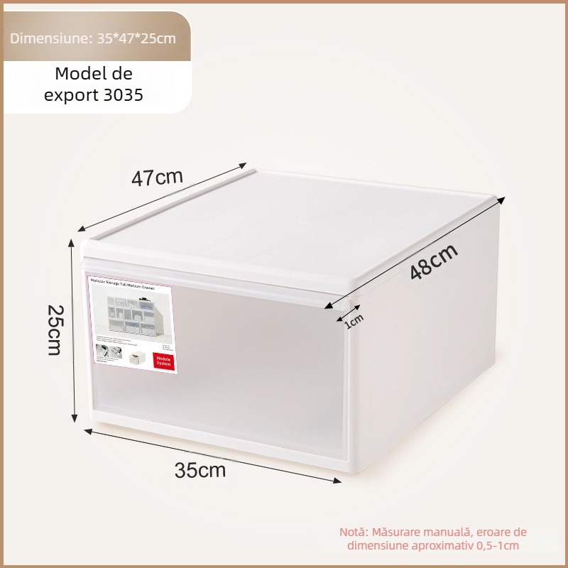 Cutie de depozitare mată pentru lenjerie și șosete, 20–30 L, plastic PP, rezistentă la praf, modele 3021–3024