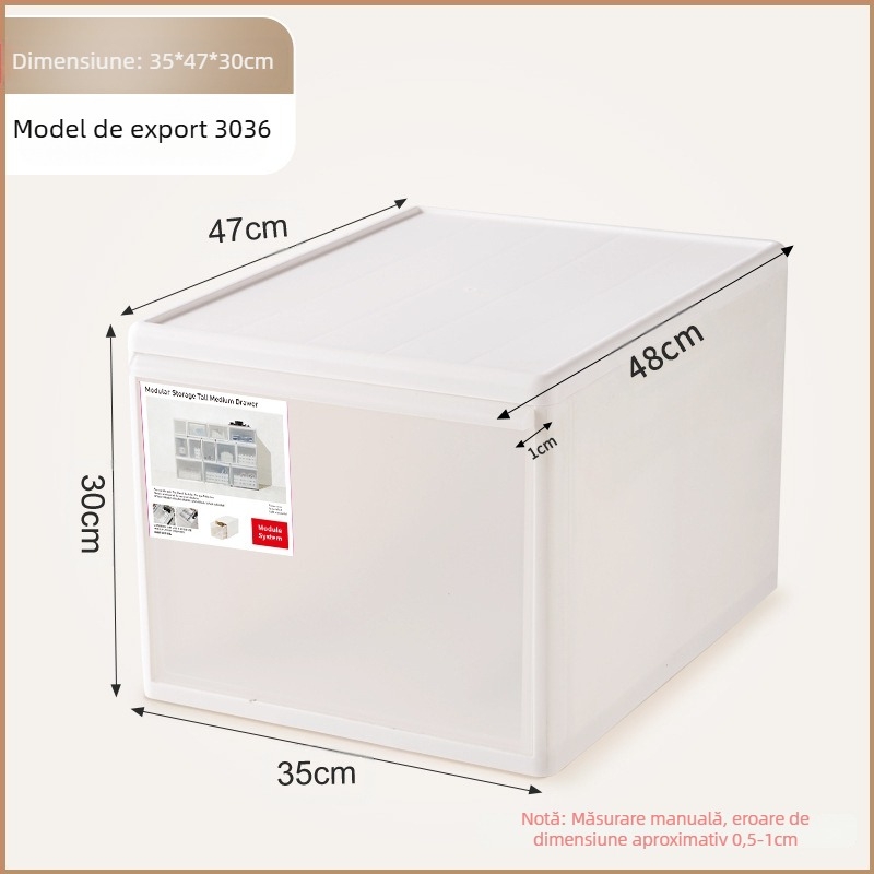 Cutie de depozitare mată pentru lenjerie și șosete, 20–30 L, plastic PP, rezistentă la praf, modele 3021–3024