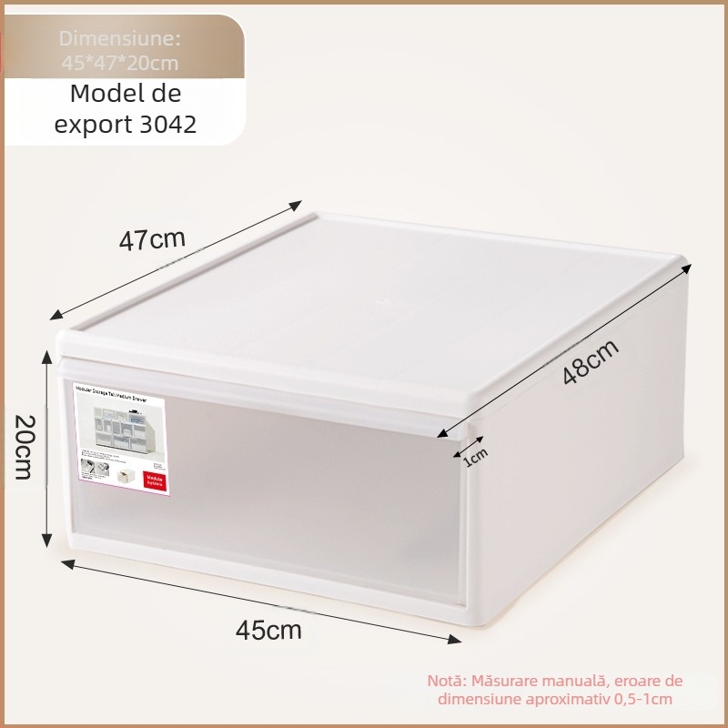 Cutie de depozitare mată pentru lenjerie și șosete, 20–30 L, plastic PP, rezistentă la praf, modele 3021–3024