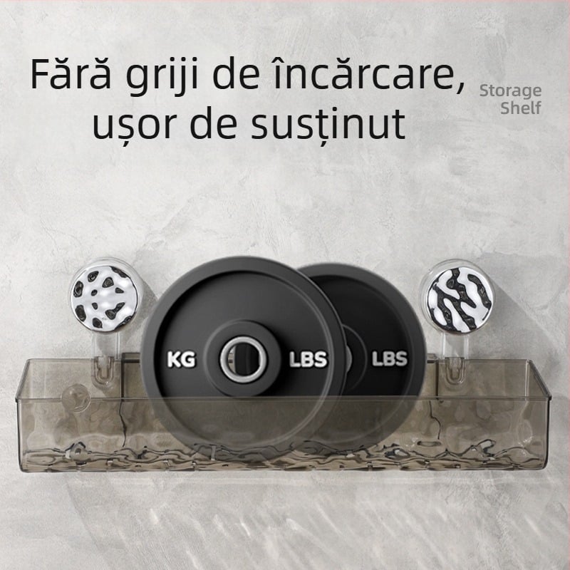 Raft de baie cu ventuze, montat pe perete | Plastic | Un singur nivel | Stil ușor lux | Thriving