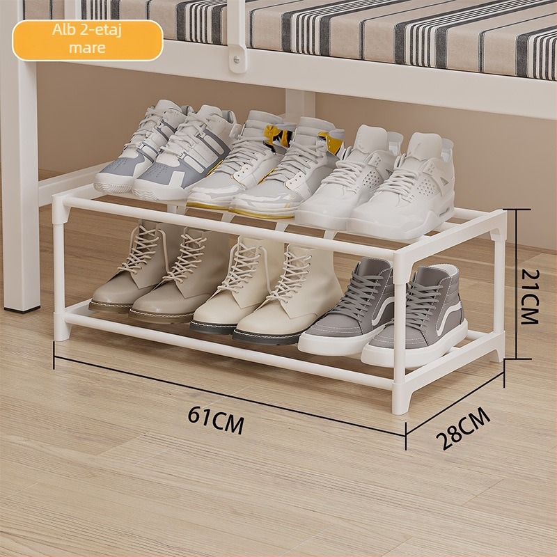 A6L Raft de pantofi sub pat - spațiu economisire, 2-3 etaje de depozitare, plastic + conductă din oțel, stil modern, model CX