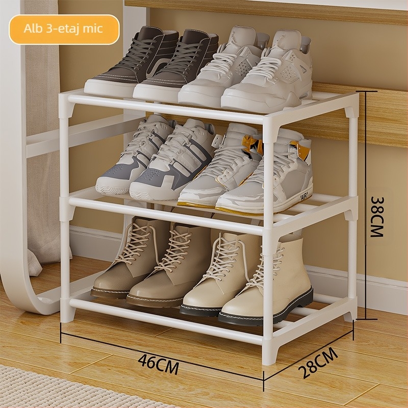 A6L Raft de pantofi sub pat - spațiu economisire, 2-3 etaje de depozitare, plastic + conductă din oțel, stil modern, model CX