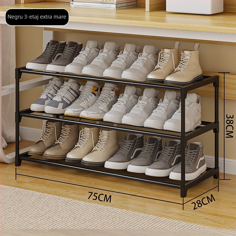 A6L Raft de pantofi sub pat - spațiu economisire, 2-3 etaje de depozitare, plastic + conductă din oțel, stil modern, model CX