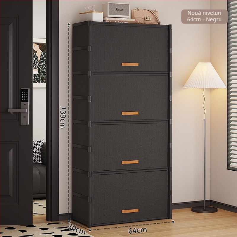 Dulap pentru pantofi de dormitor – cu mai multe etaje, multifuncțional, rezistent la praf și umezeală, întărit, capacitate mare (cu mai multe etaje; multifuncțional; rezistent la praf; umezeală; capacitate mare)