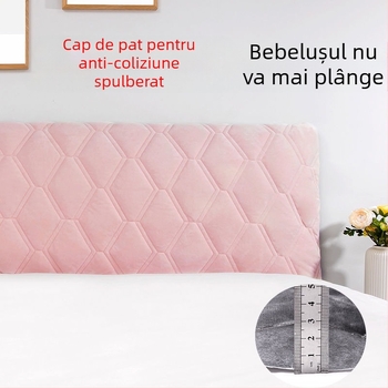 Husă pentru tăblia patului din flanel moale, stil modern minimalist, protecție împotriva prafului.