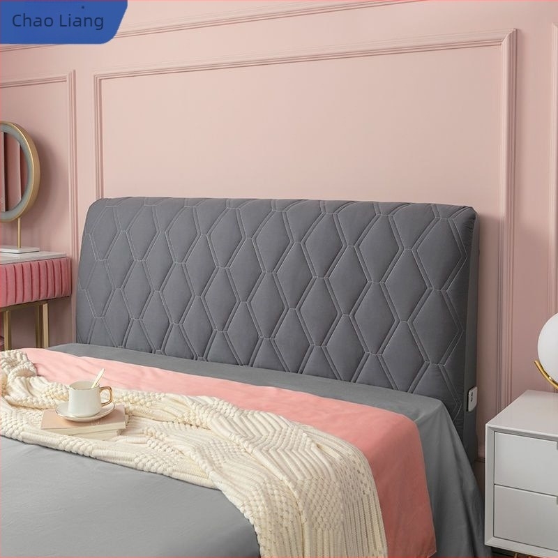 Husă pentru tăblia patului din flanel moale, stil modern minimalist, protecție împotriva prafului.