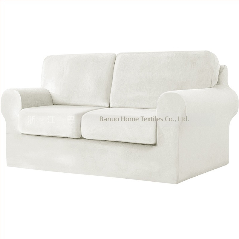 Husa de canapea pentru trei locuri, uni, poliester, fără fermoar, set cu acoperire completă