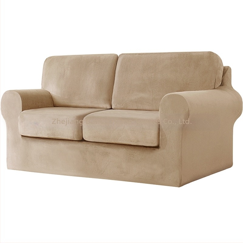 Husa de canapea pentru trei locuri, uni, poliester, fără fermoar, set cu acoperire completă