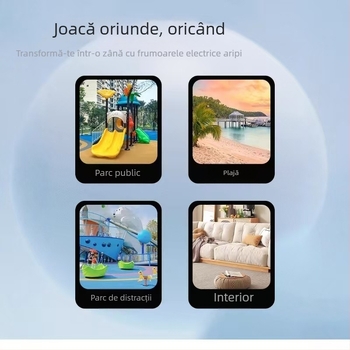 Aripi electrice luminoase cu muzică, pentru copii 4-6 ani, unisex