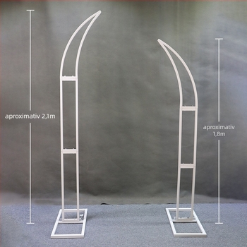 Arc floral din fier pentru nuntă, în formă de corn, pentru nunți în aer liber