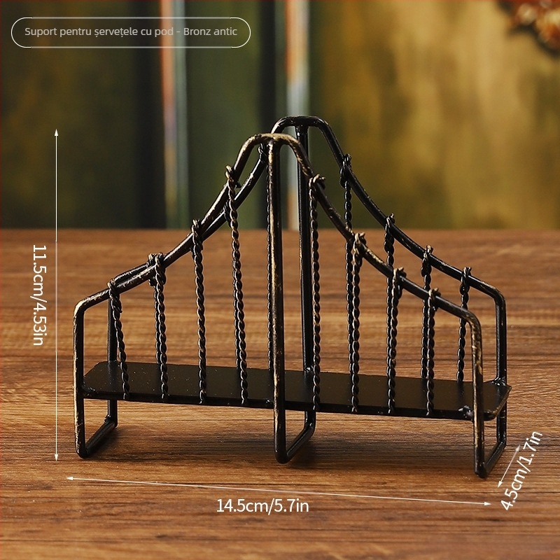 Suport pentru șervețele - în formă de frunză, din fier, stil nordic, Master gu