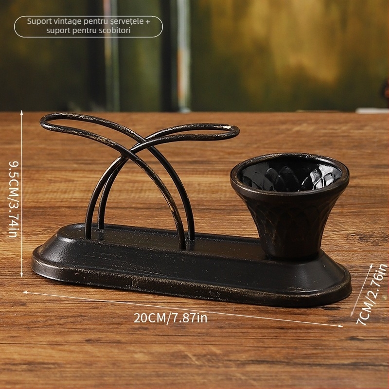 Suport pentru șervețele - în formă de frunză, din fier, stil nordic, Master gu