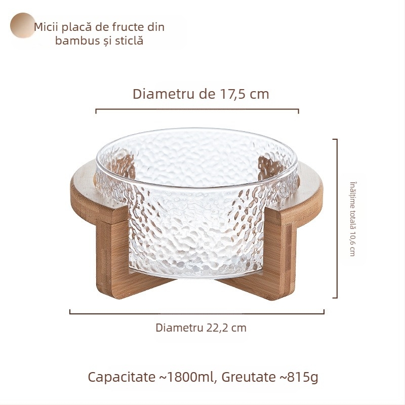 Coș pentru fructe din sticlă, brand Sparkling, stil simplu, lansat în 2024, calitate premium