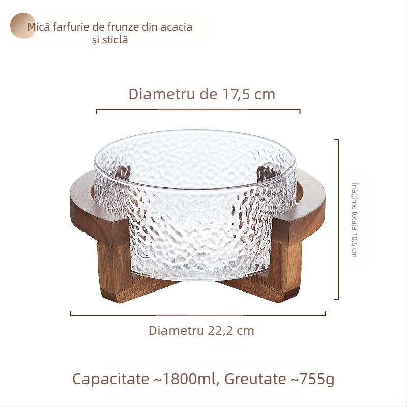 Coș pentru fructe din sticlă, brand Sparkling, stil simplu, lansat în 2024, calitate premium