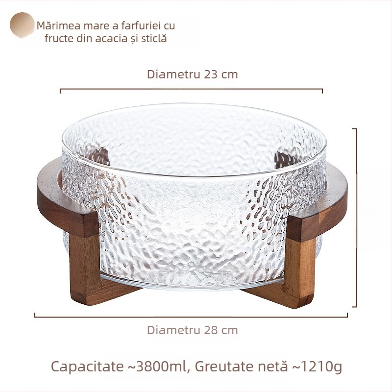 Coș pentru fructe din sticlă, brand Sparkling, stil simplu, lansat în 2024, calitate premium