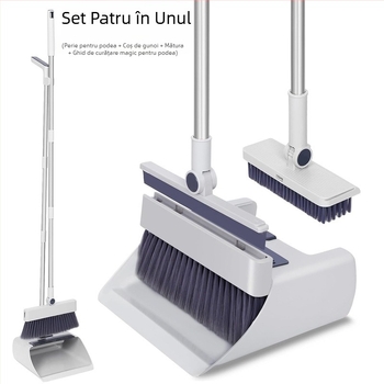 Set mătură și lopată pentru praf, din plastic, origine Zhejiang, ambalaj 12 buc., lansat în 2024.4