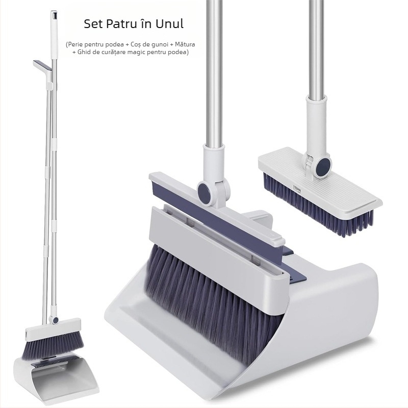 Set mătură și lopată pentru praf, din plastic, origine Zhejiang, ambalaj 12 buc., lansat în 2024.4