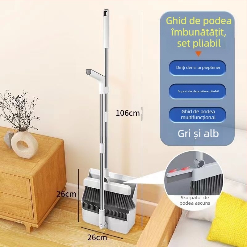 Set mătură și lopată pentru praf, din plastic, origine Zhejiang, ambalaj 12 buc., lansat în 2024.4