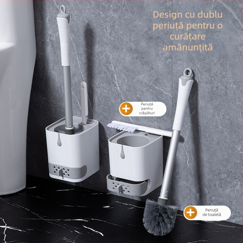 Perie de toaletă, montaj pe perete, fără găuri, cu bază de scurgere, pentru uz casnic