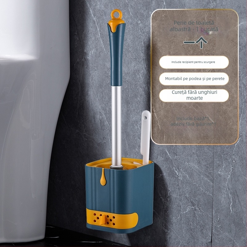 Perie de toaletă, montaj pe perete, fără găuri, cu bază de scurgere, pentru uz casnic