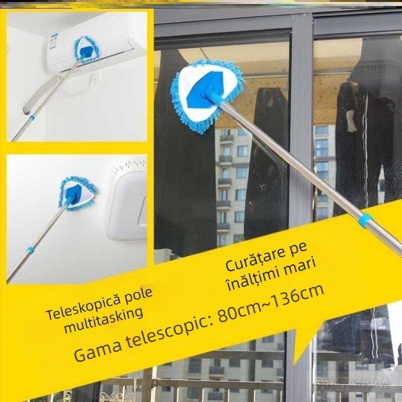 Mop triunghiular din chenille — curățare pe mai multe suprafețe: pereți, podele, plăci și plafoane