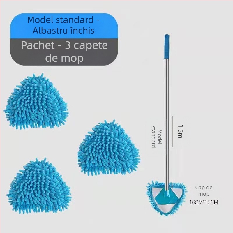 Mop triunghiular din chenille — curățare pe mai multe suprafețe: pereți, podele, plăci și plafoane