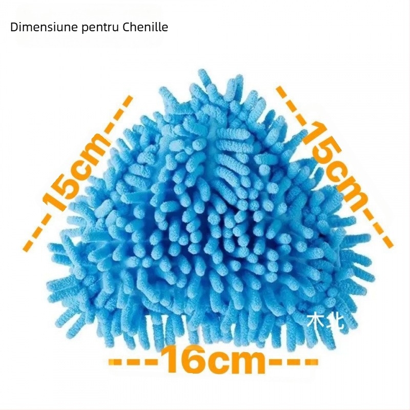Mop triunghiular din chenille — curățare pe mai multe suprafețe: pereți, podele, plăci și plafoane