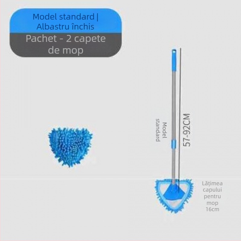 Mop triunghiular din chenille — curățare pe mai multe suprafețe: pereți, podele, plăci și plafoane