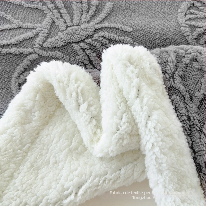 Pătură dublu-strat cu floare de fluture, jacquard din coral fleece, pentru toate anotimpurile, stil modern minimalist