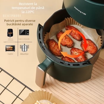 Hârtie de copt pătrată, cu acoperire din silicon, pentru friteuză cu aer, 38-40 g/m²