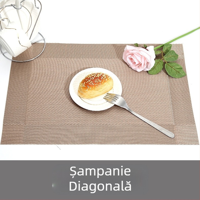 Suport de masă PVC în stil european modern minimalist, cu ramă diagonală dublă, impermeabil, rezistent la ulei, anti-arzire, izolație termică