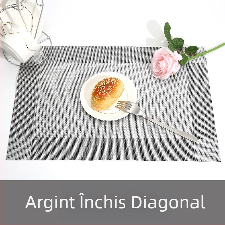 Suport de masă PVC în stil european modern minimalist, cu ramă diagonală dublă, impermeabil, rezistent la ulei, anti-arzire, izolație termică