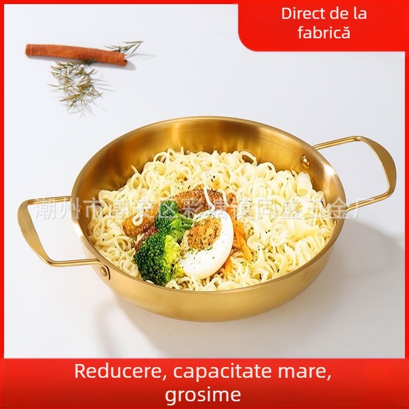 Oală de supă pentru tăiței în stil coreean, din oțel inoxidabil, uz casnic, neelectrică, compatibilă cu aragazul obișnuit