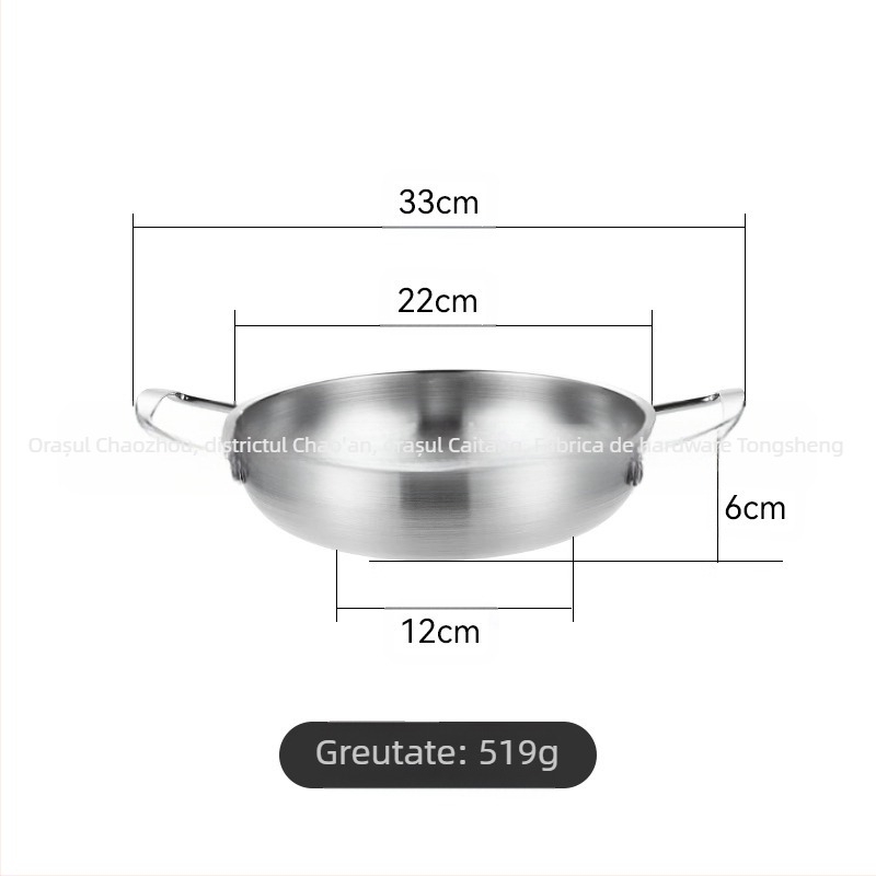 Oală de supă pentru tăiței în stil coreean, din oțel inoxidabil, uz casnic, neelectrică, compatibilă cu aragazul obișnuit