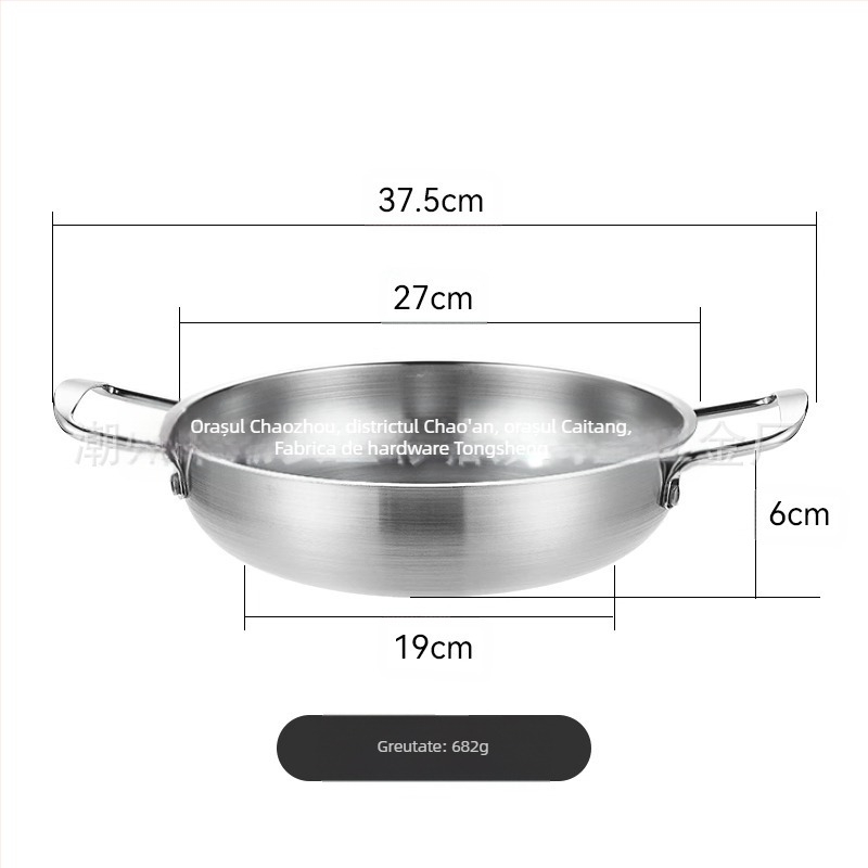 Oală de supă pentru tăiței în stil coreean, din oțel inoxidabil, uz casnic, neelectrică, compatibilă cu aragazul obișnuit