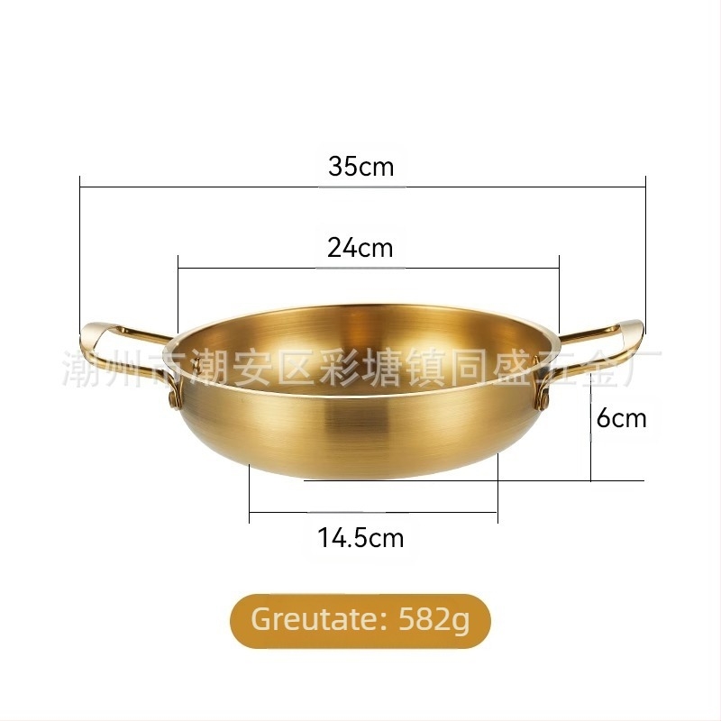 Oală de supă pentru tăiței în stil coreean, din oțel inoxidabil, uz casnic, neelectrică, compatibilă cu aragazul obișnuit