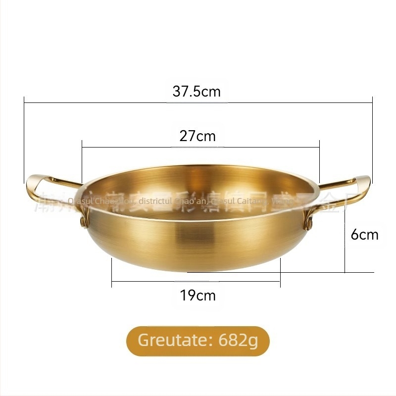 Oală de supă pentru tăiței în stil coreean, din oțel inoxidabil, uz casnic, neelectrică, compatibilă cu aragazul obișnuit