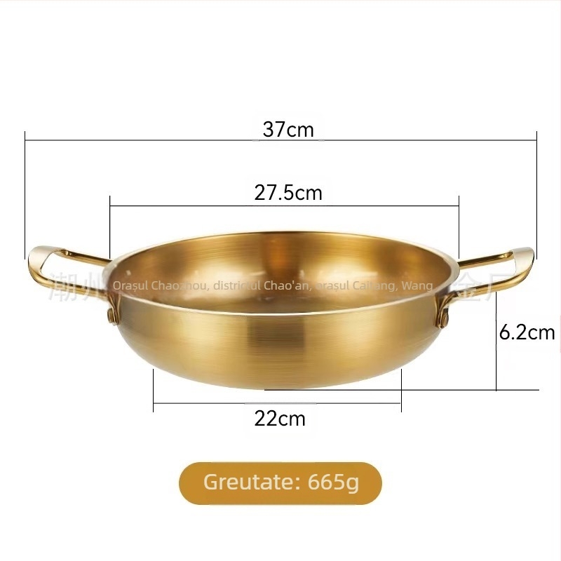 Oală de supă pentru tăiței în stil coreean, din oțel inoxidabil, uz casnic, neelectrică, compatibilă cu aragazul obișnuit