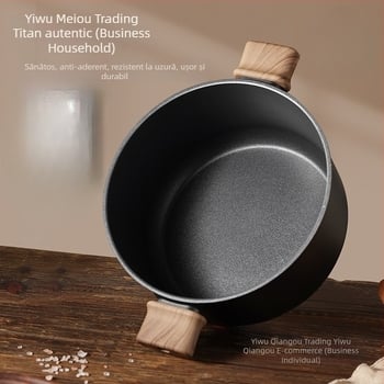 Oală de supă cu două mânere, antiaderentă, model 985, capacitate 2.1–3 L, material: floare de mătase