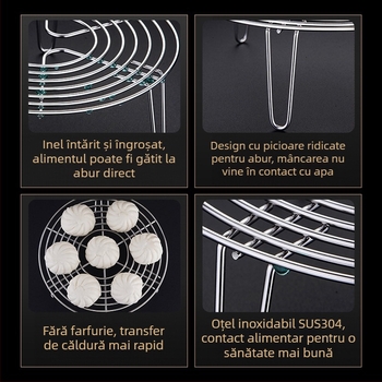 Raft triunghiular pentru abur din oțel inoxidabil 304 – Grilă de abur multifuncțional pentru uz casnic și comercial