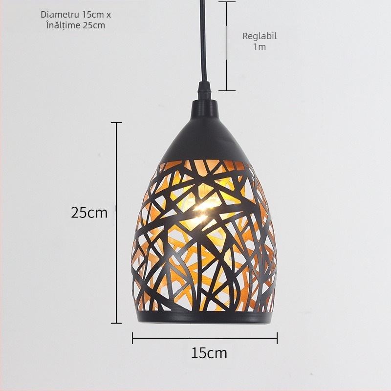 Lustră din fier, stil retro-industrial, LED, 220V, acoperire 10–15㎡