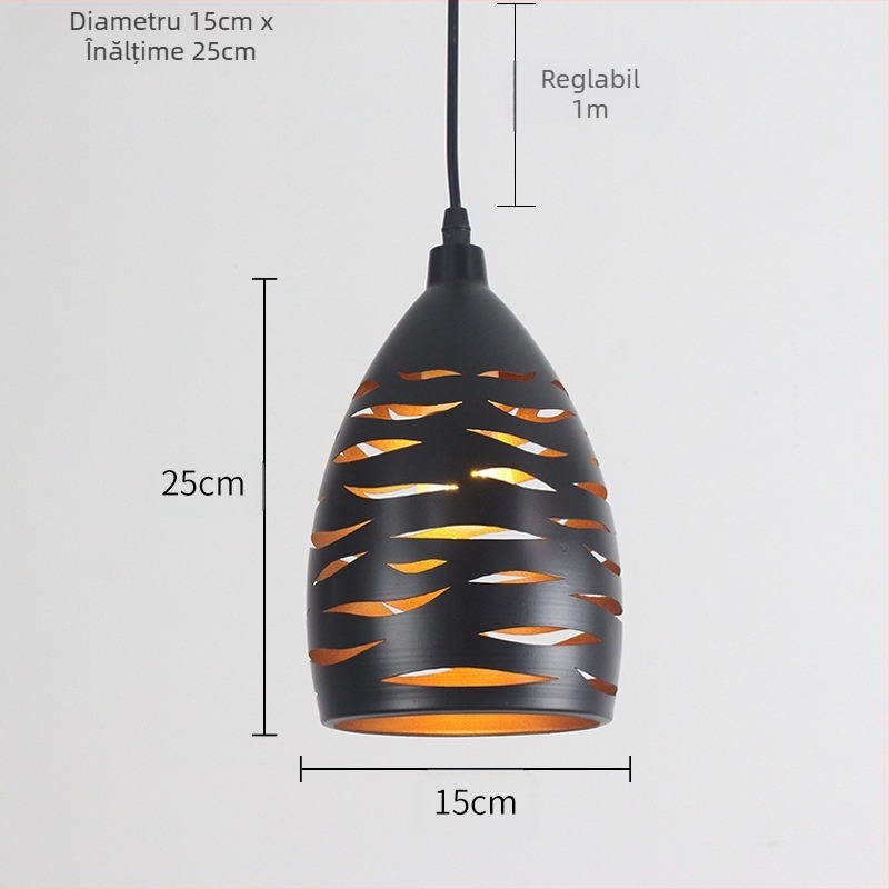 Lustră din fier, stil retro-industrial, LED, 220V, acoperire 10–15㎡