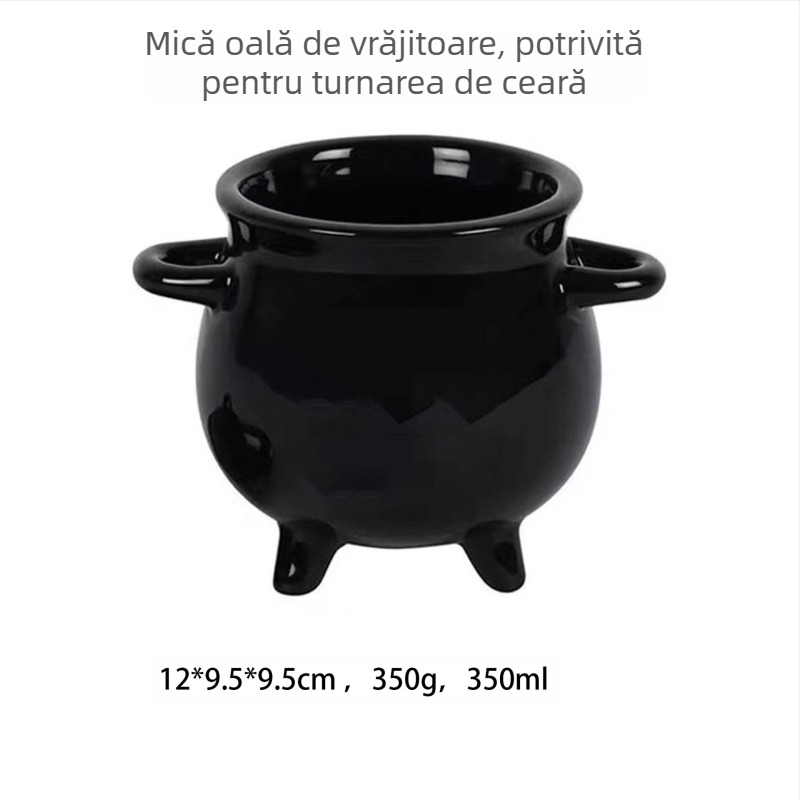 Set de borcane ceramice cu temă vrăjitoare | Stil desen animat, Material ceramic, Brand Halloween, Pentru doamne