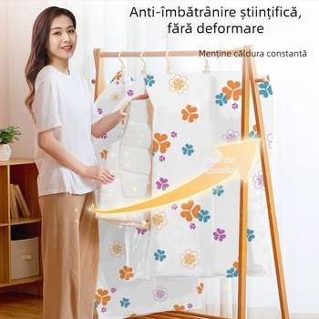 Du Tuo Sac de Compresie cu Vacuum pentru Geacă de Puf, Cu Mâner Lateral pentru Agățare, Material PET/PE