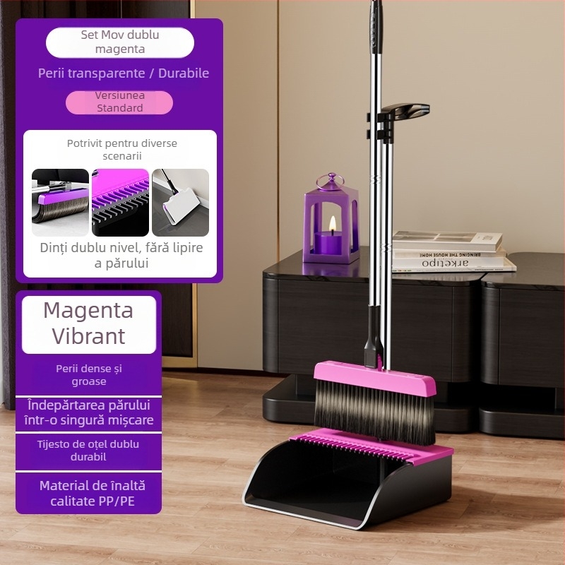 Set mătură și făraș pentru praf – Plastic, lansare 2025, 800 g, Cantități în ambalaje: 32 pungi, 20 cutii, 34 la vrac