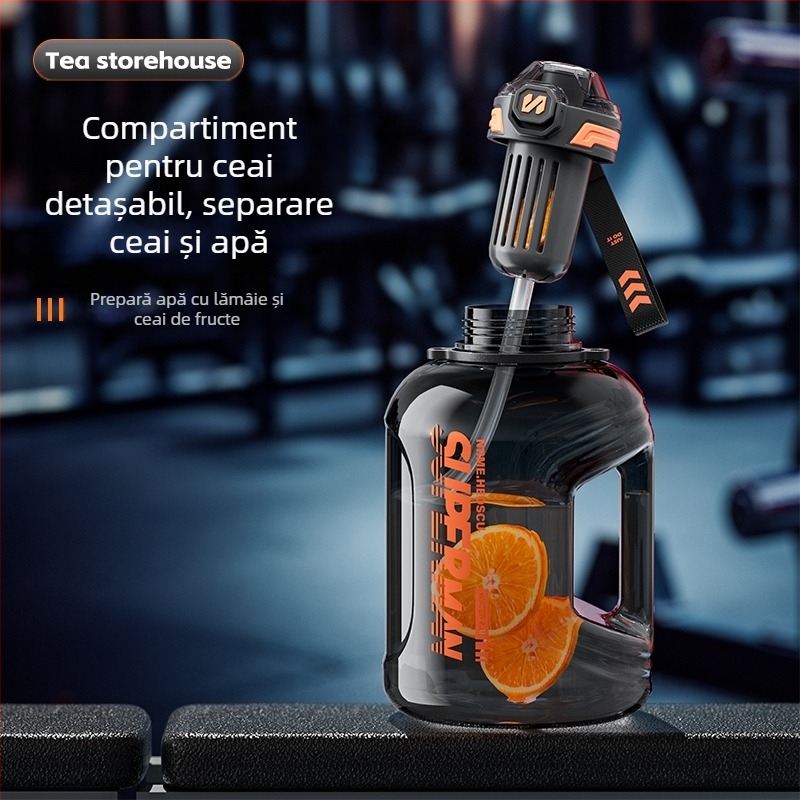 Sticlă de apă sport cu separare pentru ceai, rezistentă la temperaturi înalte, capacitate mare; Material: Plastic; Marcă: Altă