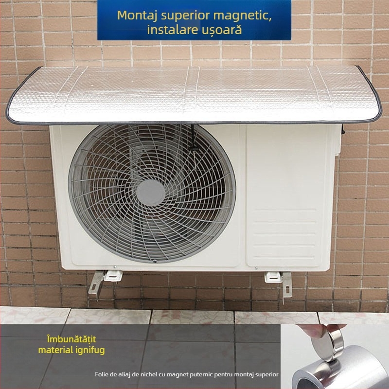 Capac de protecție pentru unitatea exterioară a aerului condiționat, model P66D; magnet puternic; funcționare automată; impermeabil; previne picurarea