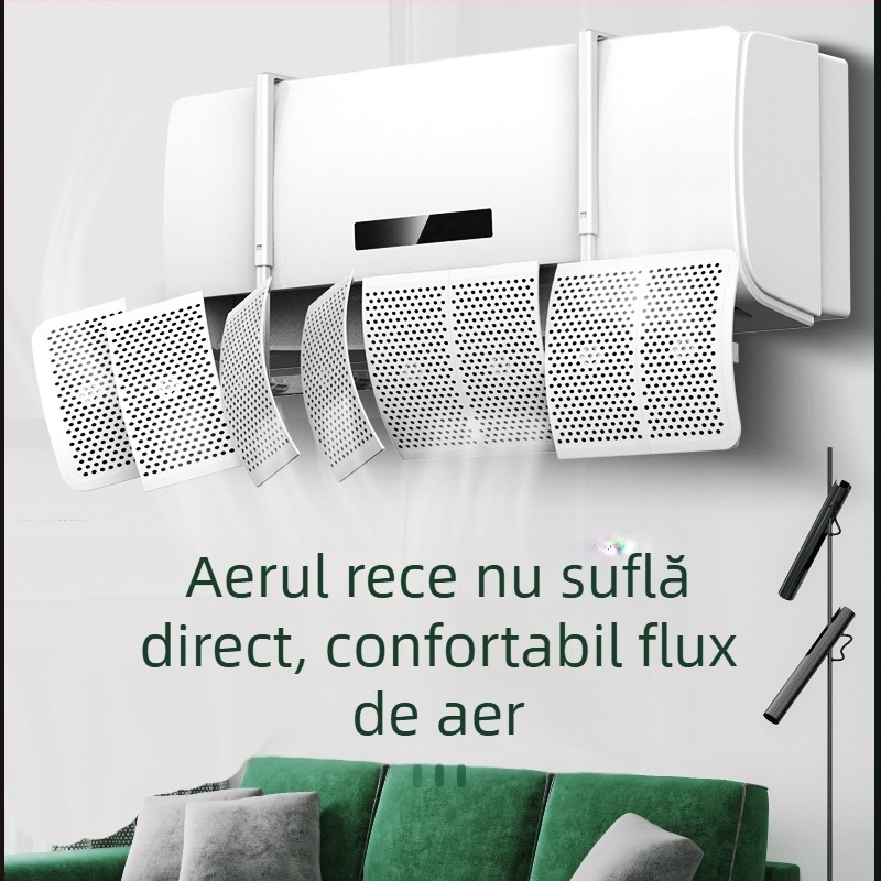 Deflector de aer pentru aer conditionat, montat pe perete, ABS, control universal al direcției curentului de aer, pentru dormitor