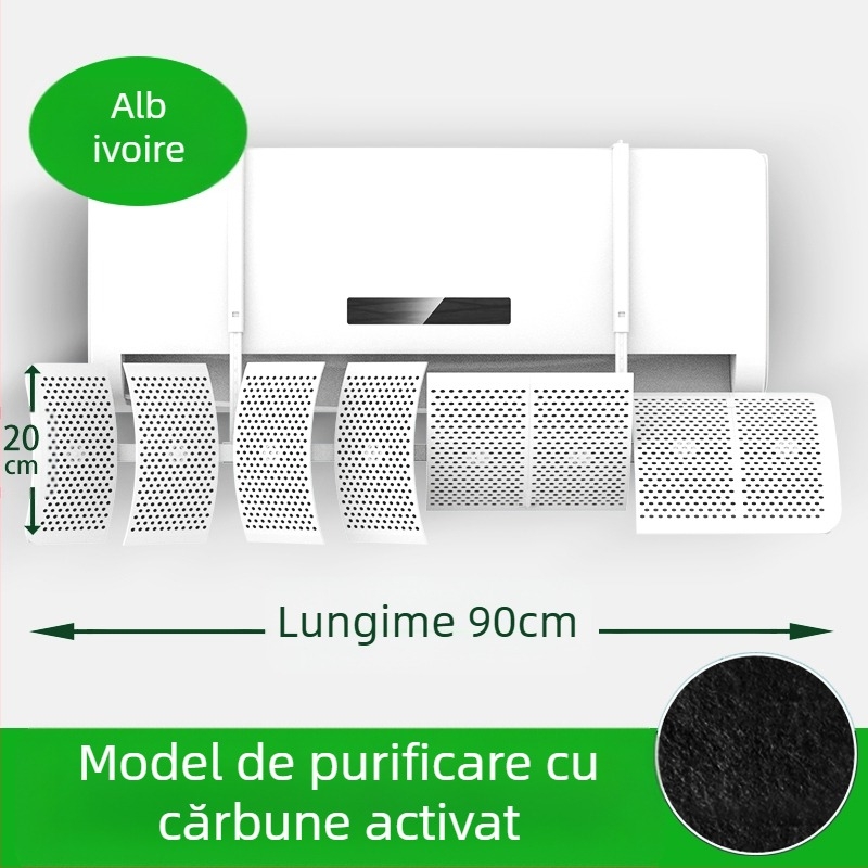 Deflector de aer pentru aer conditionat, montat pe perete, ABS, control universal al direcției curentului de aer, pentru dormitor